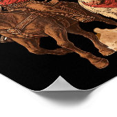 Funny Santa Cowboy Rodeo Reindeer Western Horse Ro Poster (Ecke)