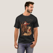 Funny Santa Cowboy Rodeo Reindeer Western Horse Ro T-Shirt (Vorne ganz)