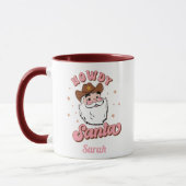 Funny Santa Cowboy Texas Weihnachten Tasse (Links)