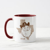 Funny Santa Cowboy Texas Weihnachts-Tasse Tasse (Links)