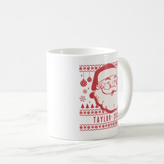 Funny Santa Custom Pickleball Weihnachtsgeschenk Kaffeetasse (VorderseiteRechts)