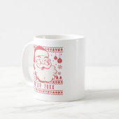 Funny Santa Custom Pickleball Weihnachtsgeschenk Kaffeetasse (Vorderseite Links)