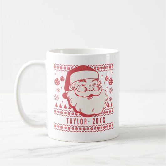 Funny Santa Custom Pickleball Weihnachtsgeschenk Kaffeetasse (Links)