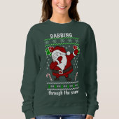 Funny Santa Dabbing durch den Schnee Weihnachten Sweatshirt (Vorderseite)
