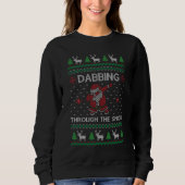 Funny Santa Dabbing Ugly Weihnachten Sweatshirt (Vorderseite)