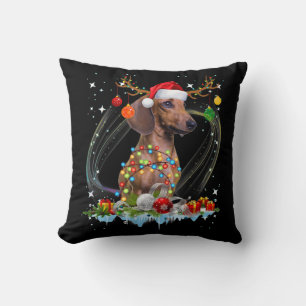 Funny Santa Dackel Rentier Weihnachten Kissen