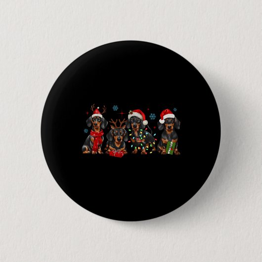Funny Santa Dackel Weihnachten Dackel Hunde Liebe Button (Vorderseite)