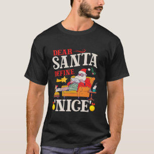 Funny Santa Dee Santa Definition Nice Naughty Chri T-Shirt