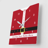 Funny Santa Design Weihnachtszeit Benutzerdefinier Quadratische Wanduhr (Winkel)