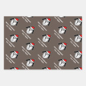 Funny Santa dog Weihnachtsverpackung Geschenkpapier Set (Vorderseite 3)