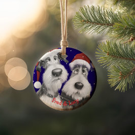 Funny Santa Dogs Keramik Ornament
