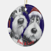 Funny Santa Dogs Keramik Ornament (Links)