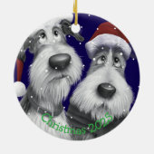 Funny Santa Dogs Keramik Ornament (Hinten)