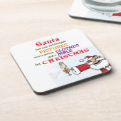 Funny Santa Drink Wein Funny Sprichwort Getränkeuntersetzer (Linke Seite)