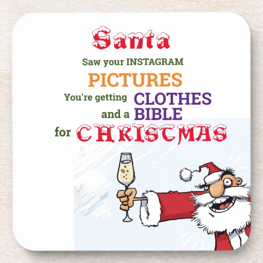 Funny Santa Drink Wein Funny Sprichwort Getränkeuntersetzer (Vorderseite)