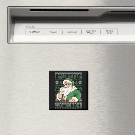 Funny Santa Drinking Beer Splitting G Christmas Ad Magnet (In Situ (Geschirrspüler))