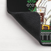 Funny Santa Drinking Beer Splitting G Christmas Ad Mousepad (Ecke)