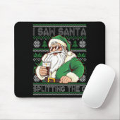 Funny Santa Drinking Beer Splitting G Christmas Ad Mousepad (Mit Mouse)