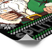 Funny Santa Drinking Beer Splitting G Christmas Ad Poster (Ecke)