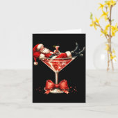 Funny Santa Drinking Martini Christmas Humor Men W Karte (Gelbe Blume)