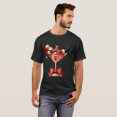 Funny Santa Drinking Martini Christmas Humor Men W T-Shirt (Vorne ganz)