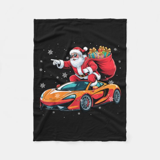 Funny Santa Driving Srt Car Xmas Pajama Christmas Fleecedecke (Vorderseite)