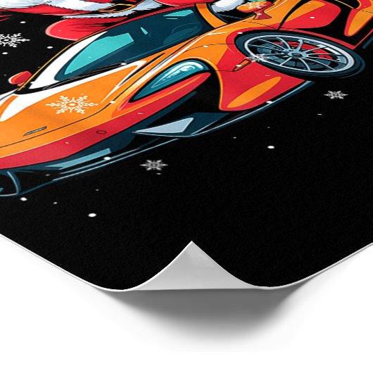 Funny Santa Driving Srt Car Xmas Pajama Christmas Poster (Ecke)