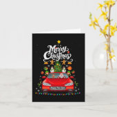 Funny Santa Driving Wagon Red Truck Weihnachtsbaum Karte (Gelbe Blume)