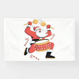 Funny Santa Drummer Ugly Weihnachten Weihnachten D Banner