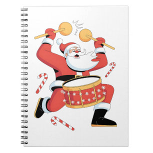 Funny Santa Drummer Ugly Weihnachten Weihnachten D Notizblock