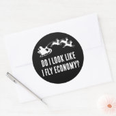 Funny Santa Economy Frohe Weihnachtsreise Runder Aufkleber (Umschlag)