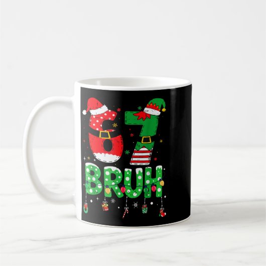 Funny Santa Elf 67 Bruh Christmas Meme Six Seven 6 Kaffeetasse (Links)