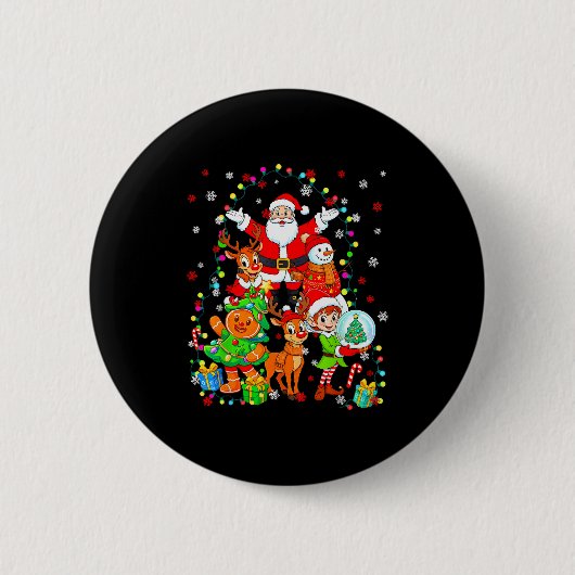 Funny Santa Elf Snowman Reindeer Gingerbread Chris Button (Vorderseite)