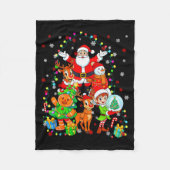 Funny Santa Elf Snowman Reindeer Gingerbread Chris Fleecedecke (Vorderseite)