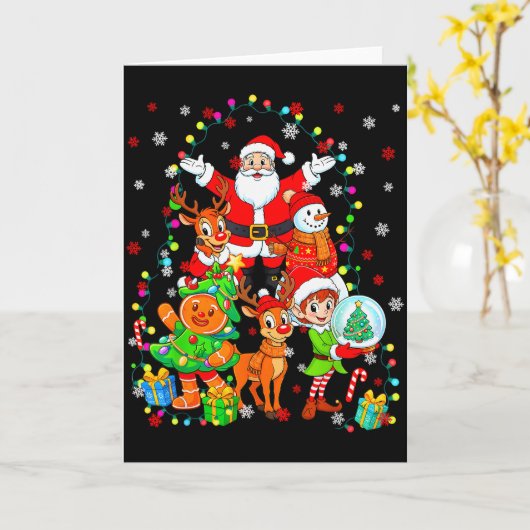 Funny Santa Elf Snowman Reindeer Gingerbread Chris Karte (Gelbe Blume)