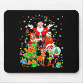 Funny Santa Elf Snowman Reindeer Gingerbread Chris Mousepad (Vorne)