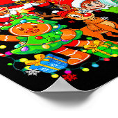 Funny Santa Elf Snowman Reindeer Gingerbread Chris Poster (Ecke)
