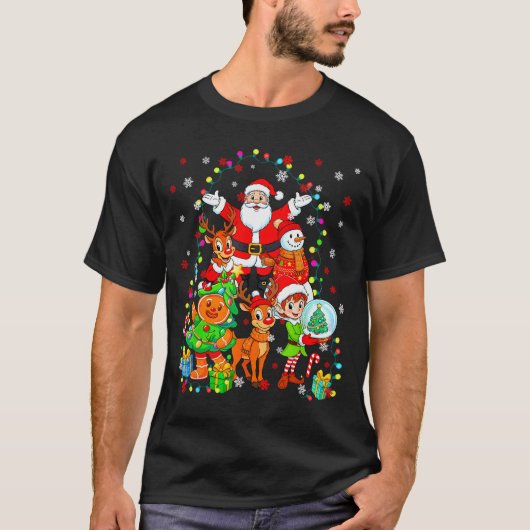Funny Santa Elf Snowman Reindeer Gingerbread Chris T-Shirt (Vorderseite)
