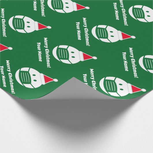 Funny Santa emoji Custom Christmas Wrapping Paper Geschenkpapier (Ecke)