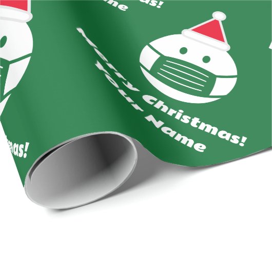 Funny Santa emoji Custom Christmas Wrapping Paper Geschenkpapier (Rolleneckpunkt)
