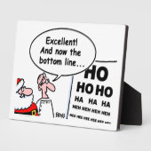 Funny Santa & Eye Doctor Cartoon WeihnachtsPlaque Fotoplatte (Seite)