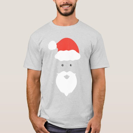 Funny Santa Face frohe Weihnachts Weihnachtsfamili T-Shirt (Vorderseite)