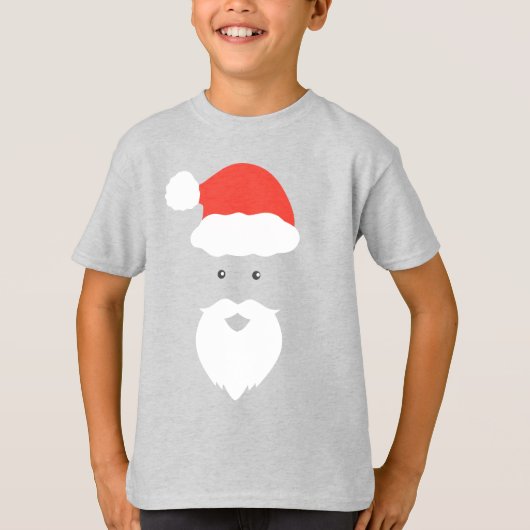 Funny Santa Face frohe Weihnachts Weihnachtsfamili T-Shirt (Vorderseite)