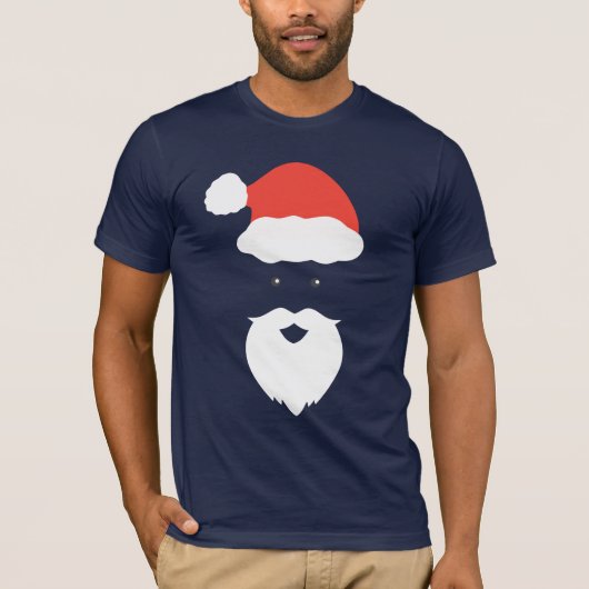 Funny Santa Face frohe Weihnachts Weihnachtsfamili T-Shirt (Vorderseite)