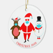 Funny Santa Face Maske Personalisiert Weihnachten  Keramik Ornament (Links)