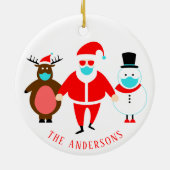 Funny Santa Face Maske Personalisiert Weihnachten  Keramik Ornament (Hinten)