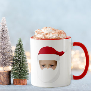 Funny Santa Face Personalisierte Weihnachtsfeier T Tasse