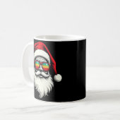 Funny Santa Face Retro Sunglasses Christmas Kaffeetasse (Vorderseite Links)
