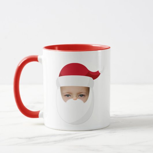 Funny Santa Face Weihnachts-Tasse Tasse (Links)