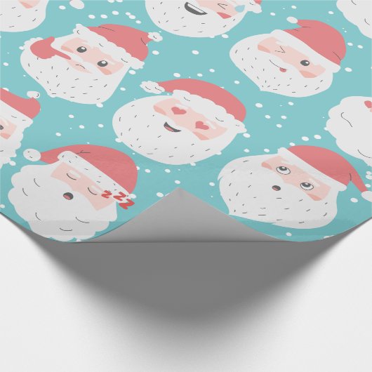 Funny Santa Faces Weihnachtsgeschenke Wrap Geschenkpapier (Ecke)